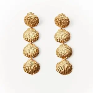 New Zara Shell Gold Dangle Earrings 1124/017 | eBay Zara SHELL EARRINGS. Golden. New with Tags. main image 1